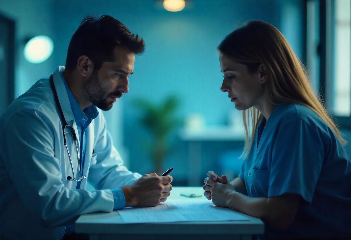 Provider and patient discussing mental health care plan